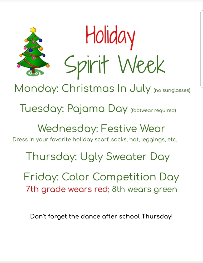 RPMS Holiday Spirit Week ReethsPuffer Middle School