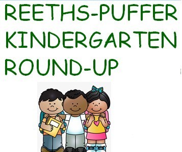 REETHS-PUFFER KINDERGARTEN ROUND-UP 3 STUDENTS STANDING WITH ARMS AROUND SHOULDERS