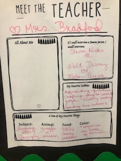 Mrs. Bradford's All About Me