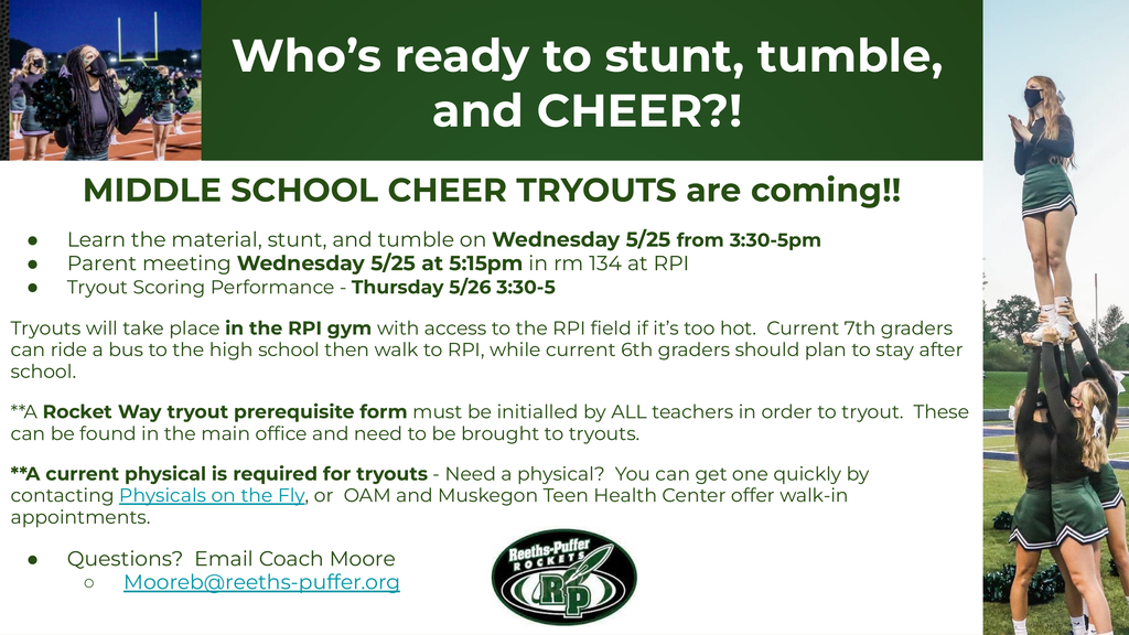 Pictures of cheerleaders with info.